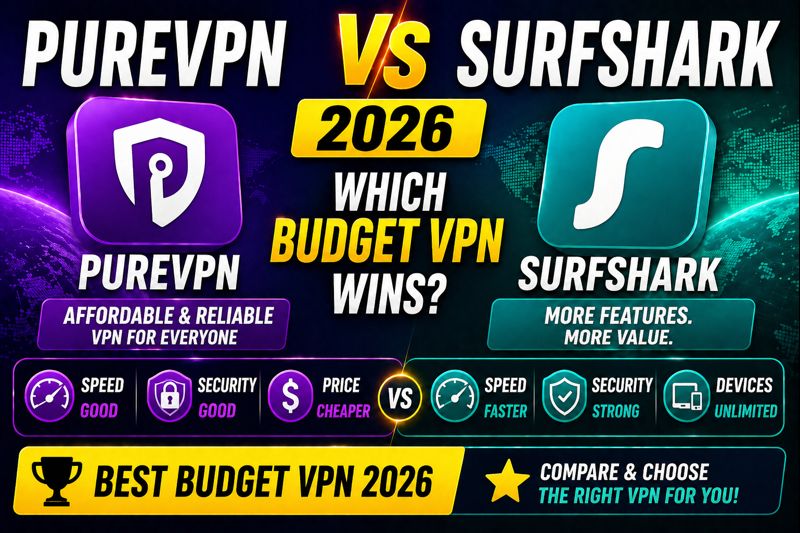 PureVPN vs Surfshark 2026