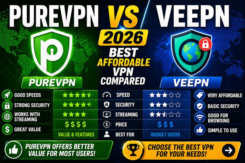 PureVPN vs VeePN 2026