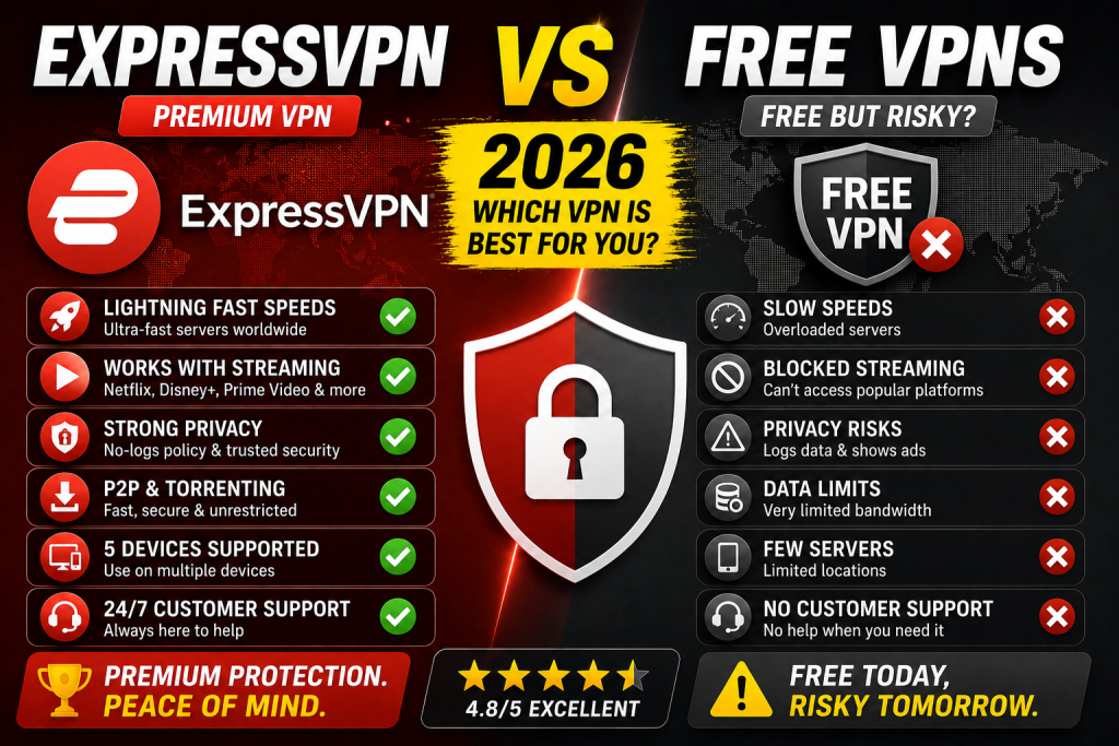 ExpressVPN vs Free VPNs 2026