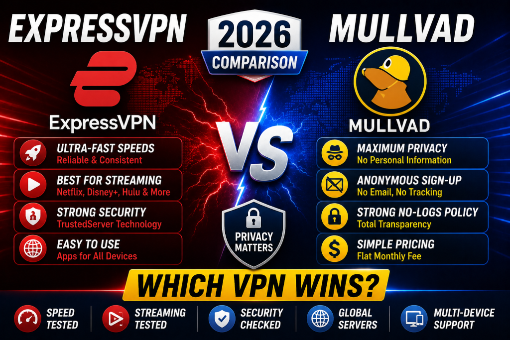 ExpressVPN vs Mullvad 2026