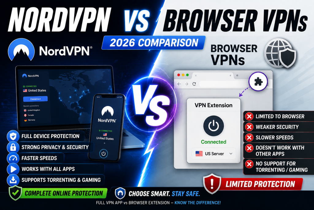 NordVPN vs Browser VPNs 2026