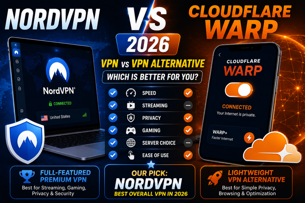 NordVPN vs Cloudflare WARP 2026