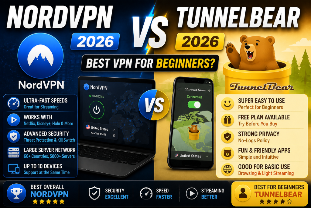 NordVPN vs TunnelBear 2026