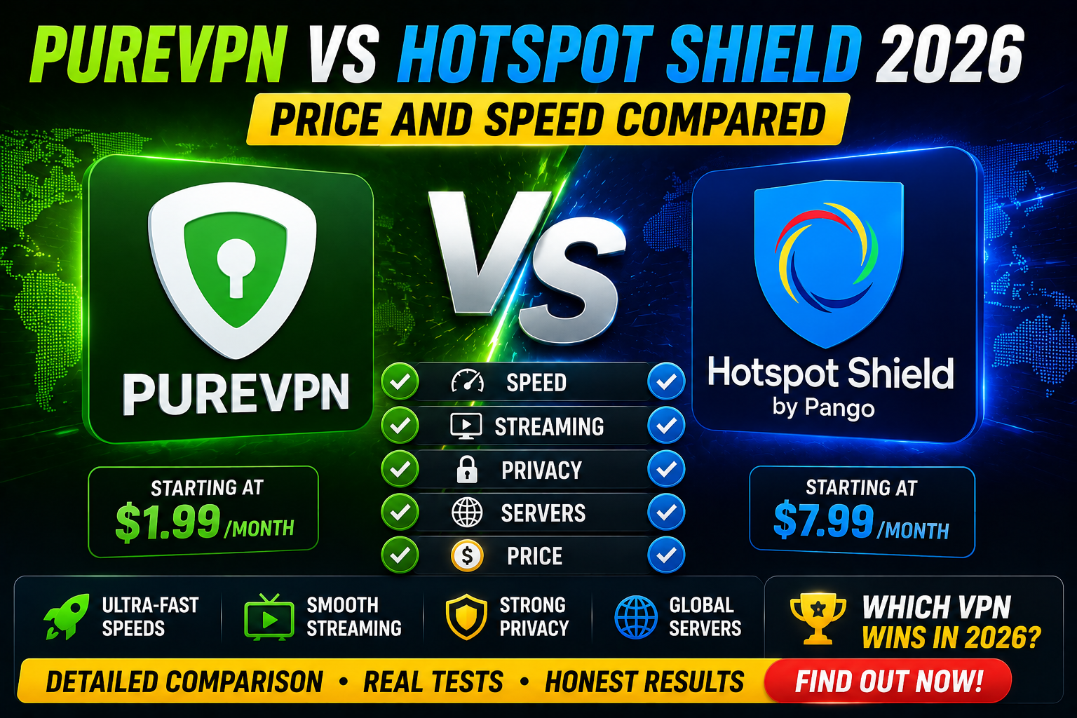 PureVPN vs Hotspot Shield 2026